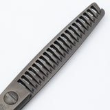 【美品】オオカワプロシザーズ 212 DLC マットコーティング セニング 5.8インチ メガネハンドル 21目2段エンジェルポケット 約20%〜25%