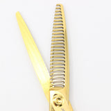 【美品】はさみのルミエール HyPer V L5C25 ゴールドコーティング セニング 6インチ 3Dハンドル 25目L 約30％ シザー レフティ 左利き