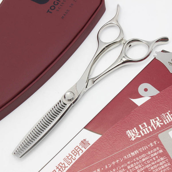 【美品】刃物屋トギノン Queen スター Type-R 5.8 セニング 5.8インチ メガネハンドル 28目フラット/1本スリット 約18% シザー クイーン