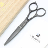 【美品】オオカワプロシザーズ HCS57-A DLC マットコーティング カットシザー 5.7インチ 笹刃 メガネハンドル