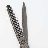 【美品】オオカワプロシザーズ 212 DLC マットコーティング セニング 5.8インチ メガネハンドル 21目2段エンジェルポケット 約20%〜25%