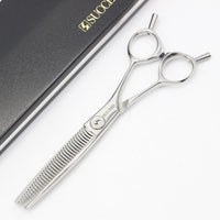 【美品】サクシード サンドラ セニング33 仕上げ用 SUN33 6インチ 3Dメガネハンドル 33目2段 約15% SUNDRA Thinning シザー