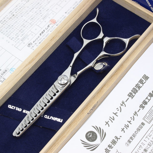 【美品】ナルトシザー ドレスライン 無料修理3回あり セニング 5.6インチ メガネハンドル 13目 約20%